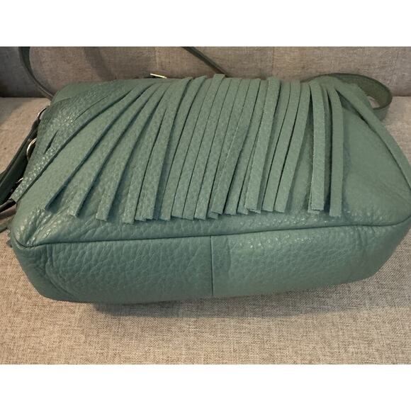 Fossil Sydney Fringe Blue Leather Small Crossbody Bag - Picture 7 of 14